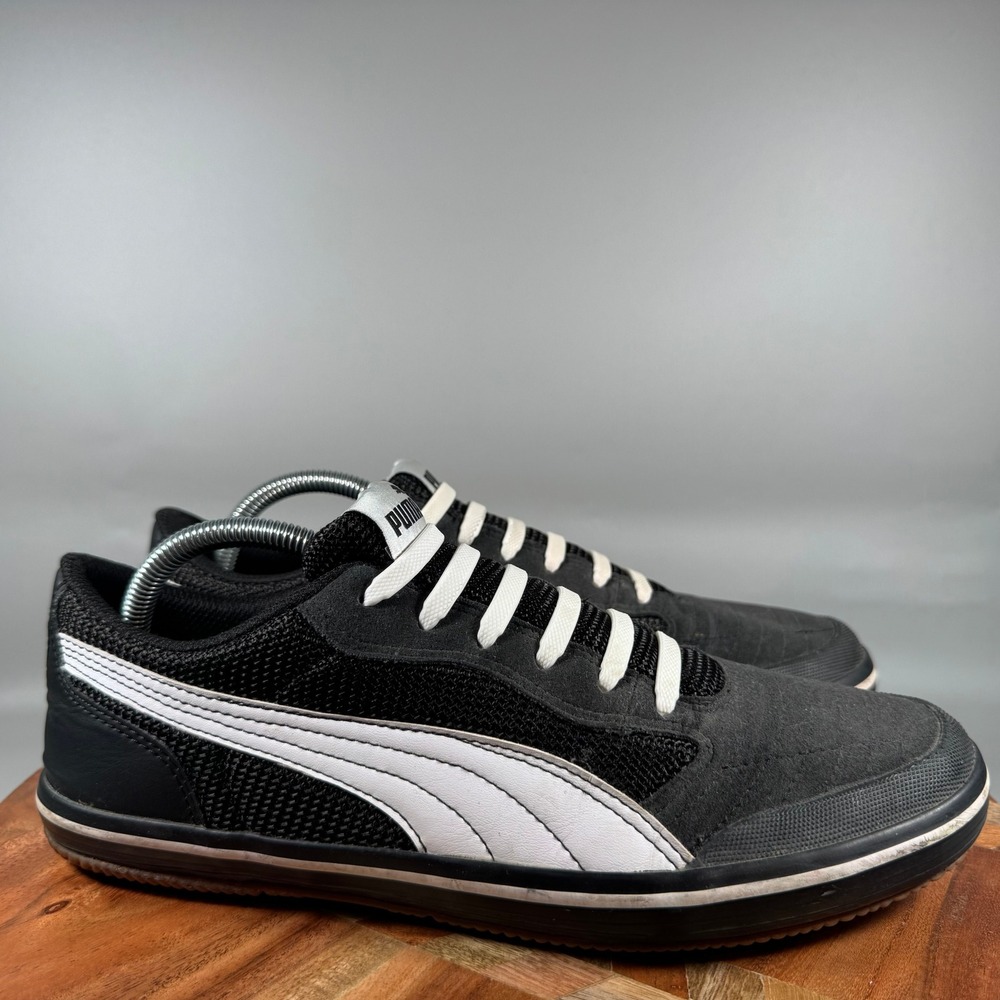 Puma Men Black White SoftFoam Low Top Sneakers 362361 10 Size 9.5